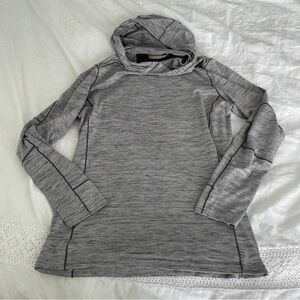 Kuhl SMALL Long Sleeve Gray Hoodie Large Heathered Hooded Vara Thumbholes